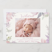 Faire-part Fleurs Pastel Accueil Bébé Fille Naissance (Devant)