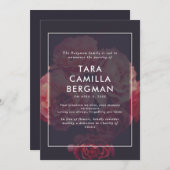 Faire-part Fleurs roses Belle mort (Devant / Derrière)