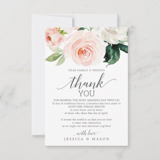 Faire-part Fleurs rougissantes en remplacement de Faveurs Pla (Devant)