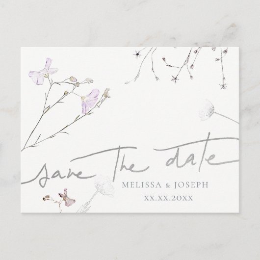 Faire-part fleurs sauvages | carte postale d'annonce de sauve (Devant)