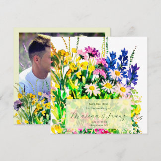 Faire-part Fleurs sauvages d'été sauvent la date