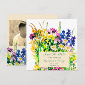 Faire-part Fleurs sauvages d'été sauvent la date (Devant / Derrière)