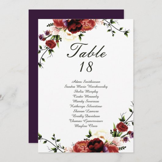 Faire-part Fleurs Terracotta Crème Mariage Bourgogne (Devant / Derrière)