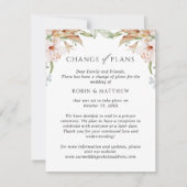Faire-part Fleurs Terroses Changement de Plans de Mariage Ver (Devant)