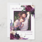 Faire-part Fleurs violettes luxuriantes | Photo romantique Sa (Devant)