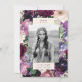 Faire-part Fleurs violettes luxuriantes | Romantic Graduation (Devant)