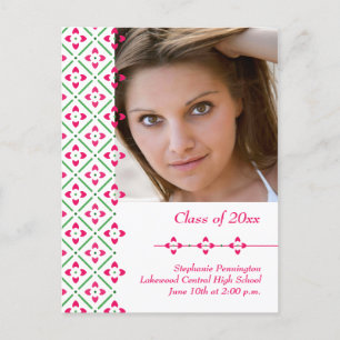 Faire-part floral à la mode élégant rose