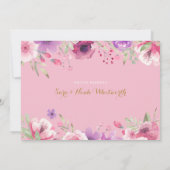 Faire-part Floral Baby Girl Script photo Merci rose naissance (Dos)