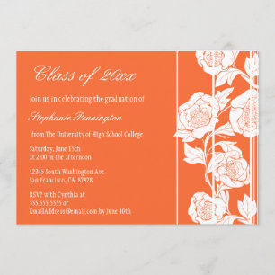 Faire-part floral blanc de corail de fête de