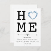 Faire-part Floral Blue Heart New Home Announcement (Devant / Derrière)