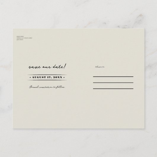 Faire-part floral botanique moderne Mousse au Moka (Dos)