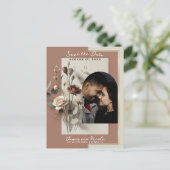 Faire-part floral botanique moderne Mousse au Moka (Debout devant)