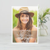 Faire-part Floral Chic Photo Graduation Party (Debout devant)