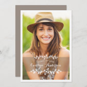 Faire-part Floral Chic Photo Graduation Party (Devant / Derrière)