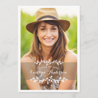 Faire-part Floral Chic Photo Graduation Party