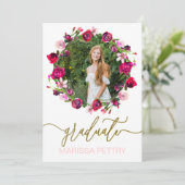 Faire-part floral de diplômé d'aquarelle, (Debout devant)