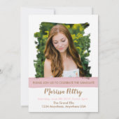 Faire-part floral de diplômé d'aquarelle, (Dos)