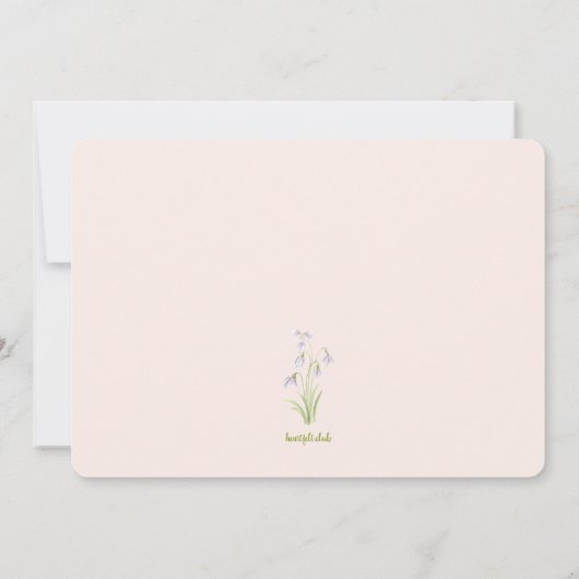 Faire-part floral de la perce-neige (Dos)