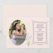 Faire-part floral de la photo de perce-neige (Devant / Derrière)