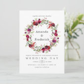 Faire-part floral de mariage d'automne (Debout devant)