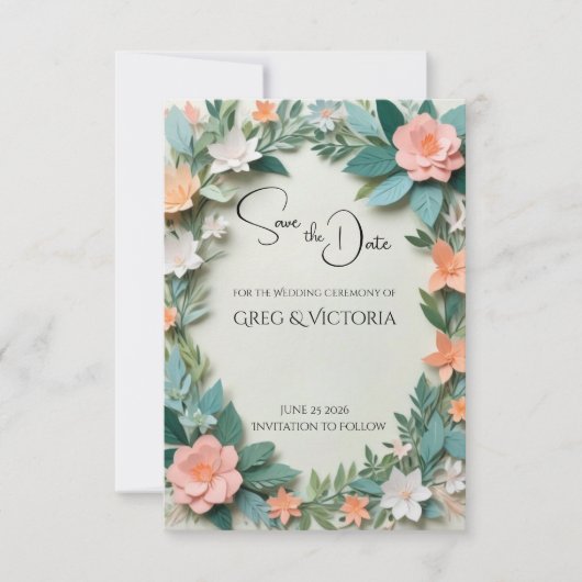 Faire-part floral de mise en garde (Devant)