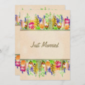 Faire-part Floral de printemps rustique vient de se marier Ma (Devant / Derrière)