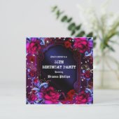 Faire-part floral de roses de fantaisie rouge pour (Debout devant)