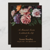 Faire-part floral d'enterrement de la peinture 1 (Devant / Derrière)