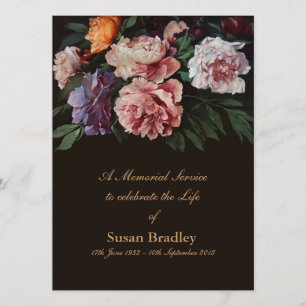 Faire-part floral d'enterrement de la peinture 1