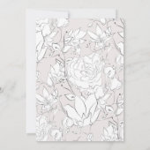 Faire-part floral doré rose subtil moderne (Dos)