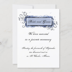 Faire-part Floral Elopement Abstrait Bleu