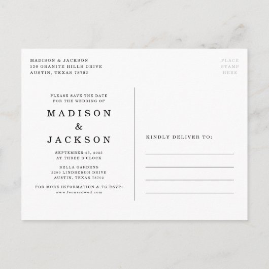 Faire-Part Floral Enchanté (Dos)