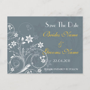 Faire-part Floral Enregistrer la carte postale Date