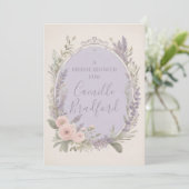 Faire-part floral lavande et blush (Debout devant)