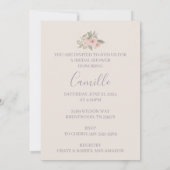 Faire-part floral lavande et blush (Dos)