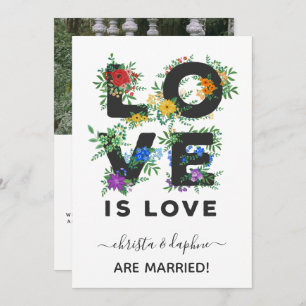 Faire-part Floral Love is Love LGBT Elopement
