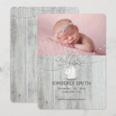 Faire-part Floral Mason Jar Rustique Nouveau-né Photo Naissan (Devant / Derrière)