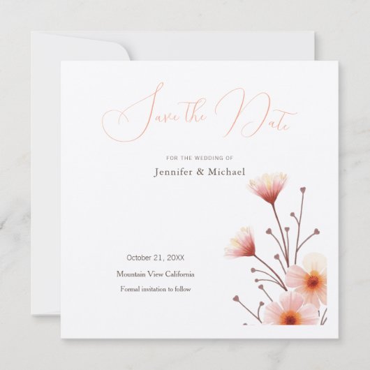 Faire-Part Floral Minimaliste Professionnel (Devant)