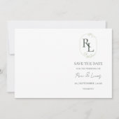 Faire-part Floral Monogramme Couple Photo Mariage Enregistrer (Devant)