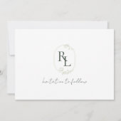 Faire-part Floral Monogramme Couple Photo Mariage Enregistrer (Dos)