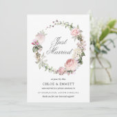 Faire-part Floral Rose Blanc Juste Marié Elopement (Debout devant)