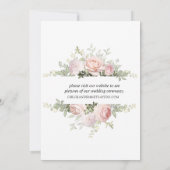 Faire-part Floral Rose Blanc Juste Marié Elopement (Dos)