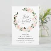 Faire-part Floral Rose Blanc Juste Marié Elopement (Debout devant)