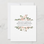 Faire-part Floral Rose Blanc Juste Marié Elopement (Dos)