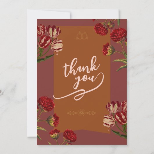 Faire-part floral rouge Bourgogne (Dos)