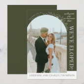 Faire-part Floral Simplicity 1 Modern Green Elopement (Devant / Derrière)