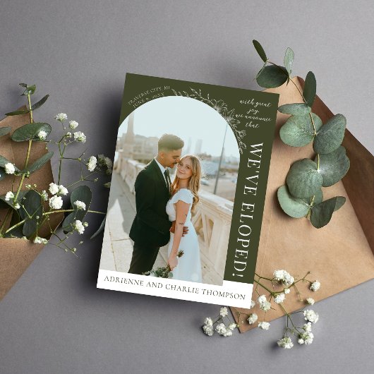 Faire-part Floral Simplicity 1 Modern Green Elopement