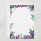 Faire-part floral tons violets pour baby sprinkle (Dos)