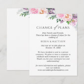 Faire-part Florales Joyeuses, Changement de plans Mariage (Devant / Derrière)