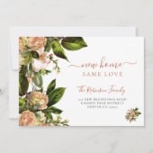 Faire-part Flore botanique vert élégant mouvement (Devant)